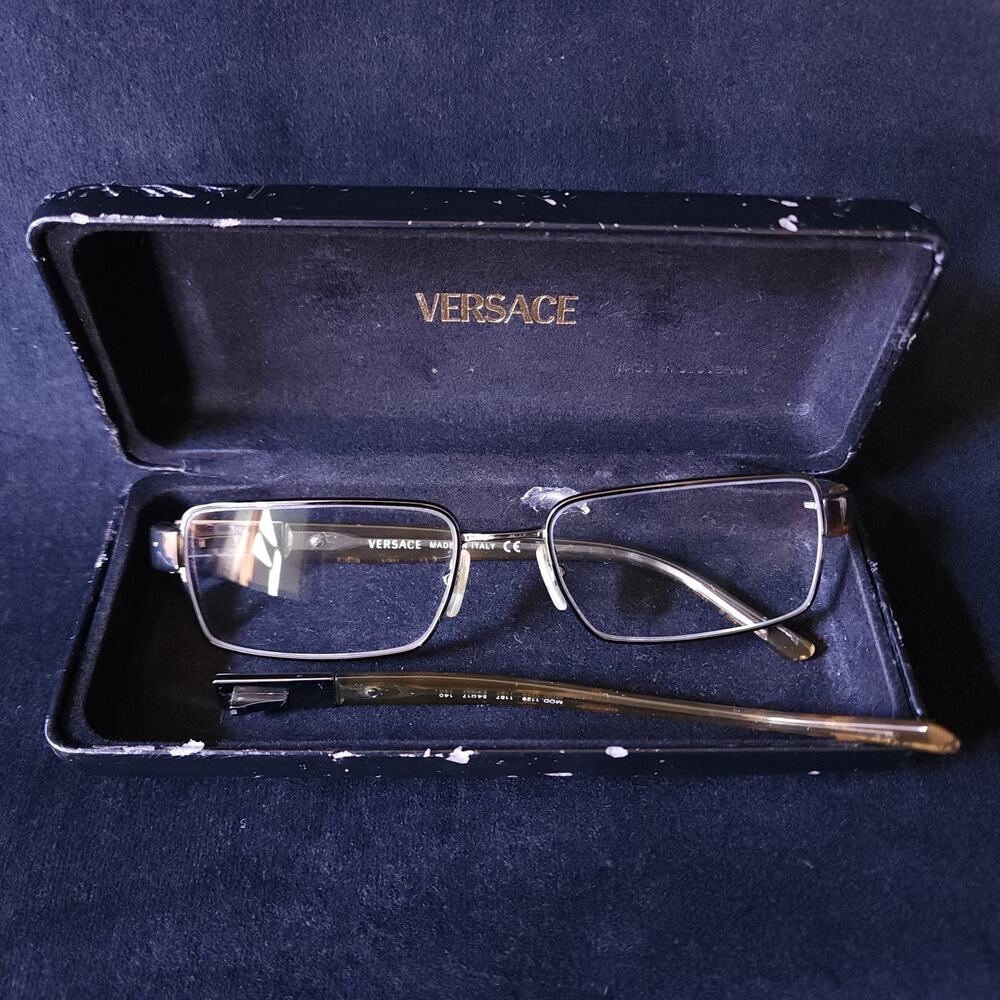 Versace Eyeglasses Frames Only MOD 1129 1187 54-17-140 Italy Green-Tortoise READ